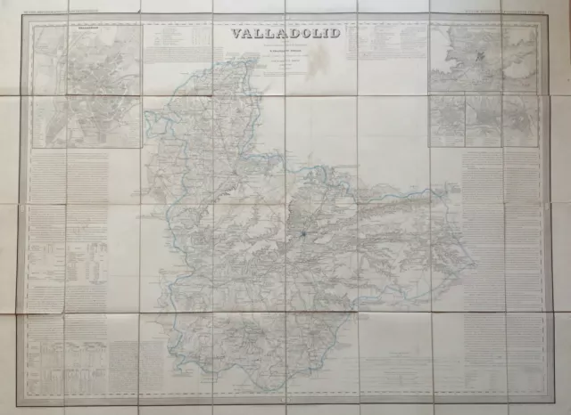 VALLADOLID. Francisco Coello. Mapa grabado original. Madrid 1852