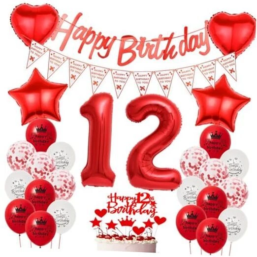 DIWULI Geburtstagsdeko 14 Jahre – Ballon-Set Mit Zahl 14, Girlande & Konfetti-Ballons, Inkl. Aufblashalm