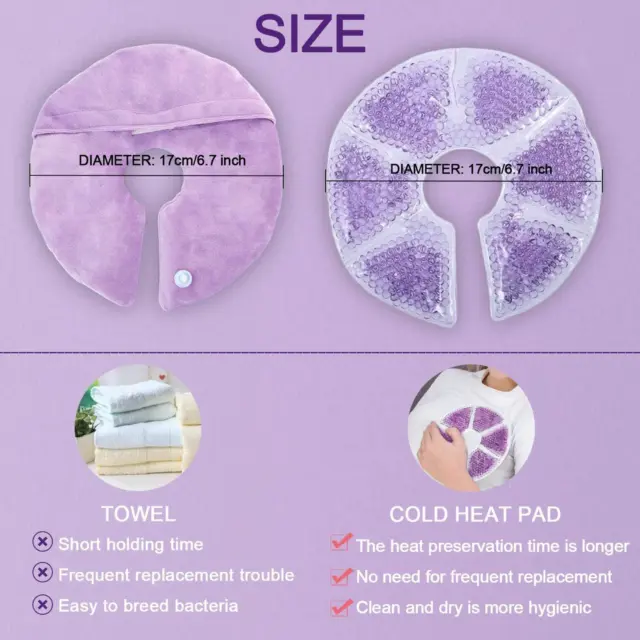 2x Breast Therapy Pack Gel Ice Pack Pads Hot or Cold Use For Nursing Mother