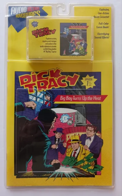 DICK TRACY Ep. 1 Big Boy Turns Up The Heat, Cassette & Comic Book Set, MOC, 1990