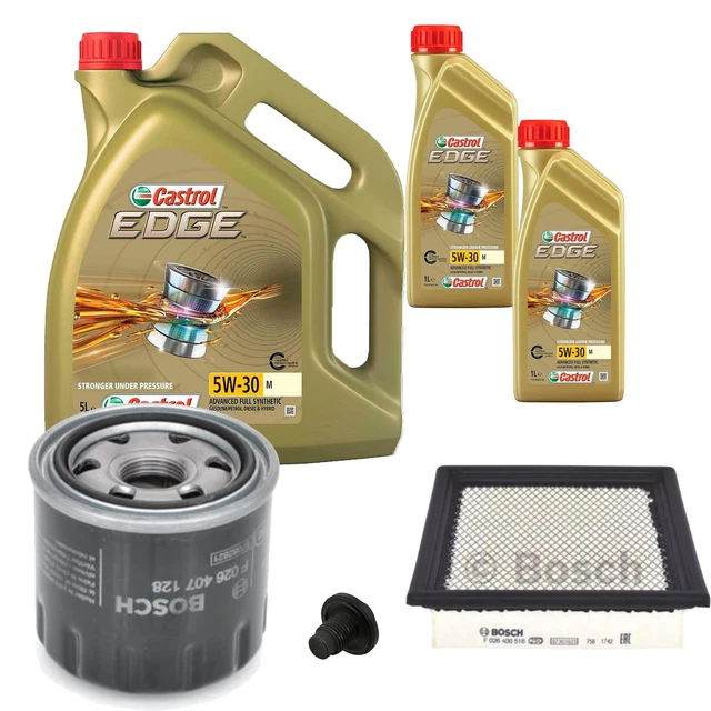 BOSCH Ölfilter + 7L CASTROL EDGE 5W30 Long Life Öl Für JEEP