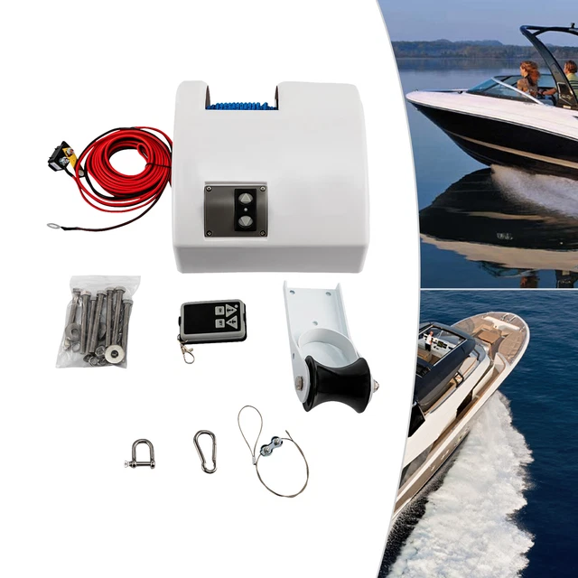 BOAT ELECTRIC WINDLASS Anchor Winch With Remote Control Marine Salt