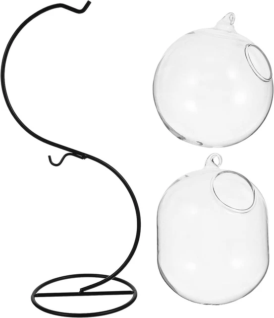 Glass Vases 1 Set Desk Glass Hanging Fish Bowl Tank Mini Table Aquarium Betta