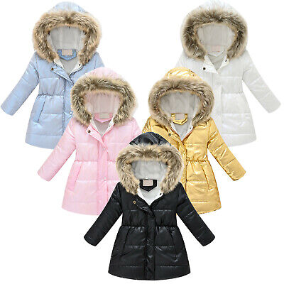 Toddler Baby Kids Girls Winter Warm Parkas Hooded Windproof Coat Snowsuit Jacket