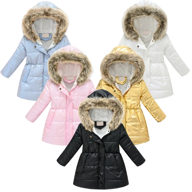 Toddler Baby Kids Girls Winter Warm Parkas Hooded Windproof Coat Snowsuit Jacket