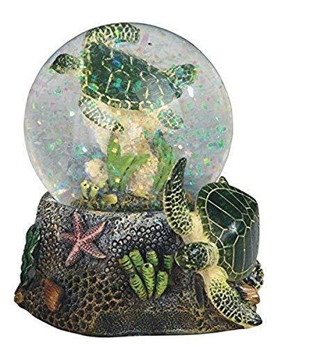 3.75 Inch Marine Life Globe with Sea Turtle Statue