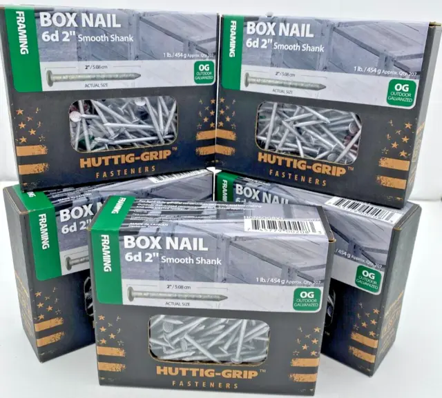 Framing Box Nails 6d 2" Smooth Shank (5) 1 lb. Boxes MAKE OFFER! NEED THIS GONE!