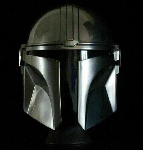 L'elmo mandaloriano argento indossabile Star Wars Black Series Armatura da...