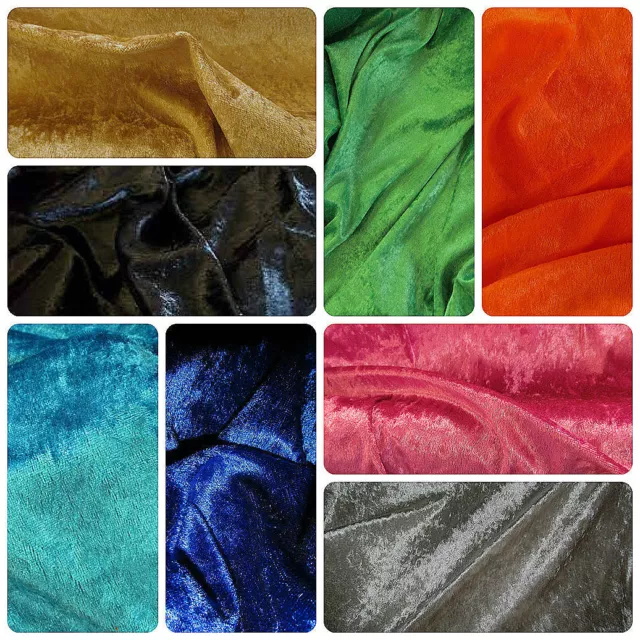 Top Quality Crushed Velvet Fabric Craft Stretch Velour Various Lengths