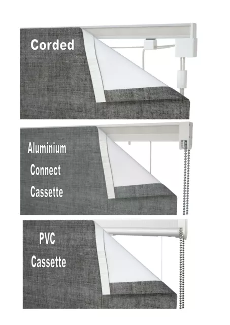 Roman Blind Complete Kit, Corded or Cassette, Trimmable, DIY Make your own bl...