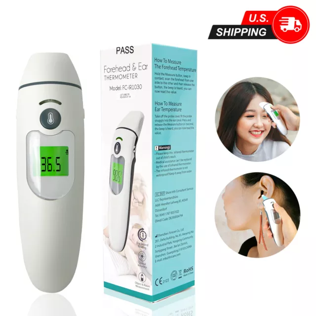 LS [1-Pack] Non-Contact Thermometer Infrared No Touch Forehead Ear Medical FDA