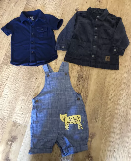 Baby Boys Age 12-18 Months Shirt Jacket Dungarees Shirt Bundle Gap Next M&S