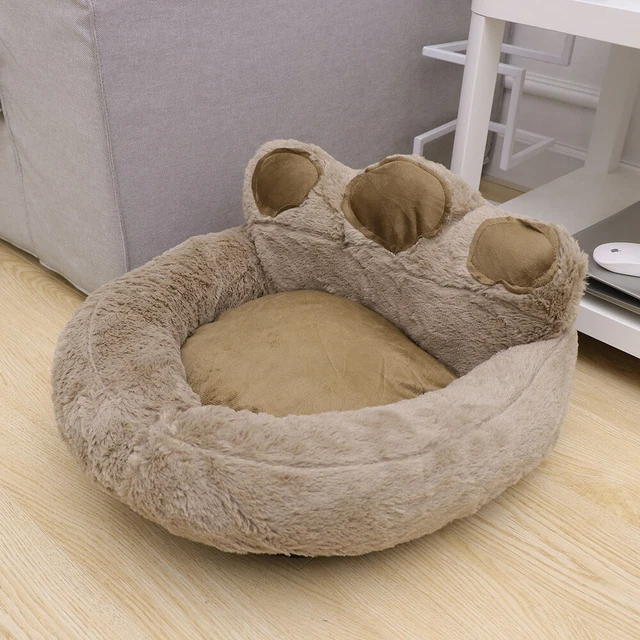 Patas de oso mascota perro cama de gato nido de perrera cálido suave abrazo