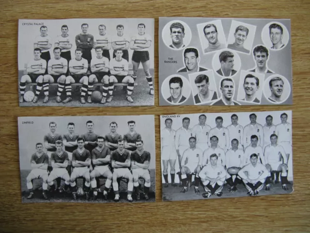 Star Teams Of 1961 Football Cards X 4 - Presented With  "The Victor"