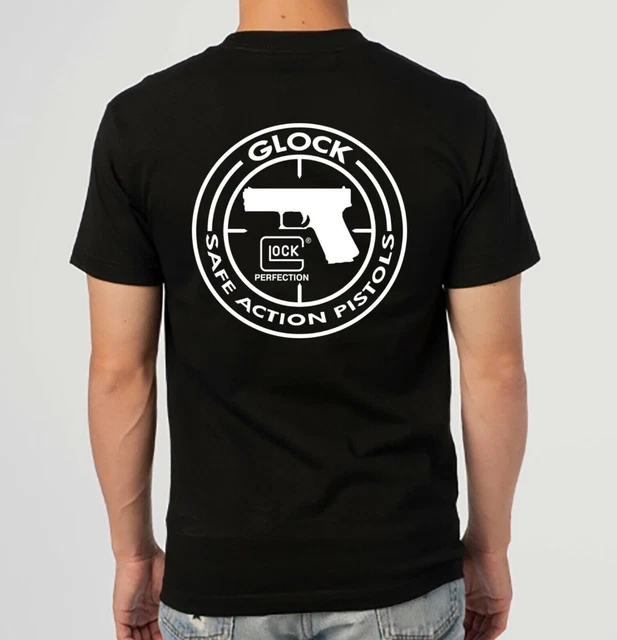 NEW Glock Logo Men's t-shirt tee S, M, L, XL, 2XL, 3XL, 4XL 5XL black back front