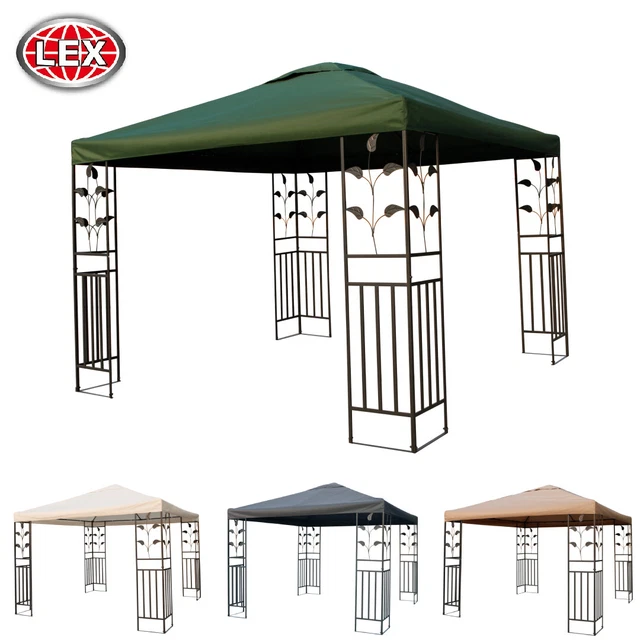 Metallpavillon 3x3 m Pavillon Pergola Gartenpavillon Partyzelt Festzelt Farbwahl