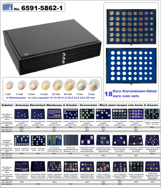 Kursmünzensätze-in-münzkapeln Münzkassetten-black-piano SAFE-6591-5862-1