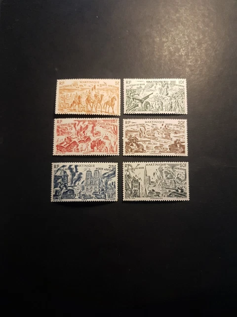 Timbre France Colonie Martinique Poste Aérienne Pa N°7/12 Neuf * Mh 1946