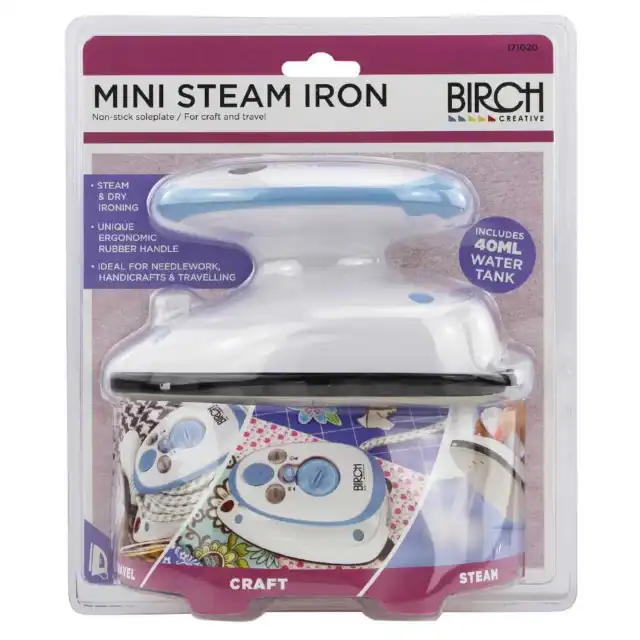 NEW Birch Mini Steam Iron By Spotlight