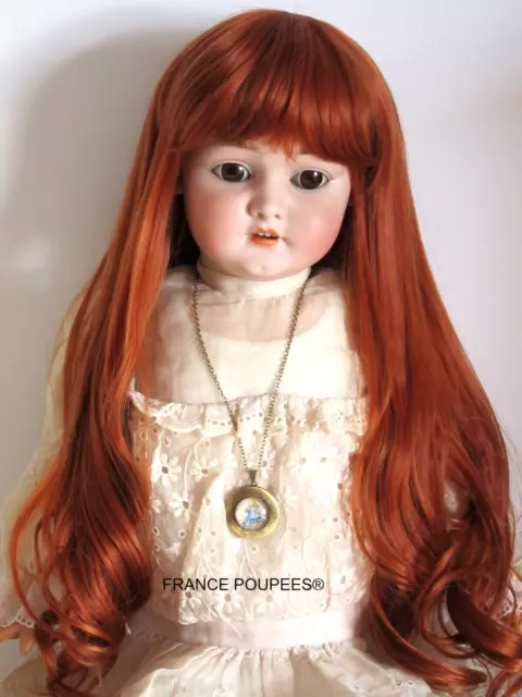 Perruque cheveux Auburn Rouge pour poupée Ancienne, moderne-Tête 38/40cm (15")
