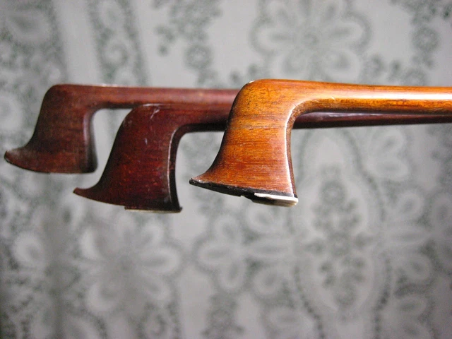 Old French Sarasate Maitre Permbuco Violin Bow + 2 More Bows for Parts 4/4 NR!!