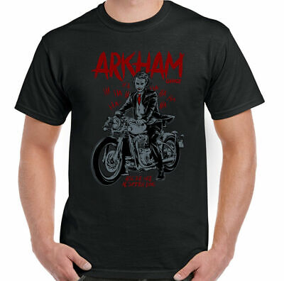 Batman Biker T-Shirt Uomo Motocicletta Moto Divertente Film Il Joker Arkham