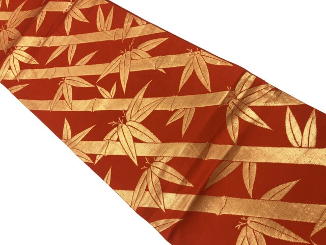 6367024: Japanese Kimono / Vintage Fukuro Obi / Woven Bamboo Grass