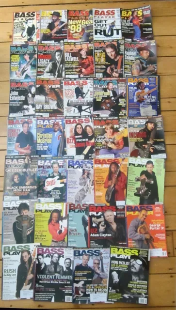 Big Lot of 33 BASS PLAYER Magazine Backissues  - good condition