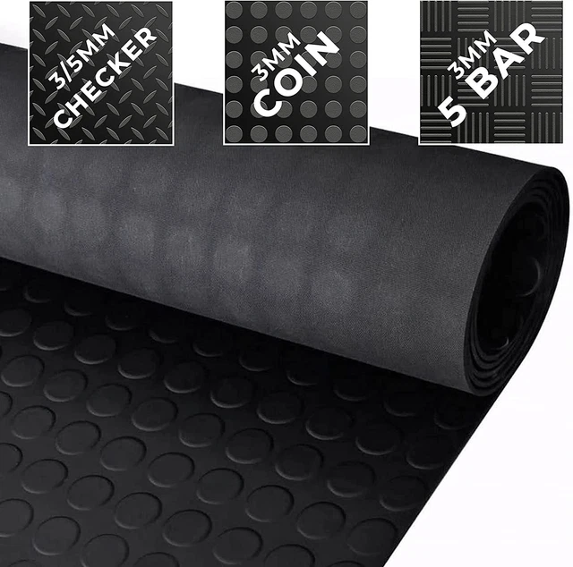 Tappetino nero antiscivolo garage 3 mm opaco resistente