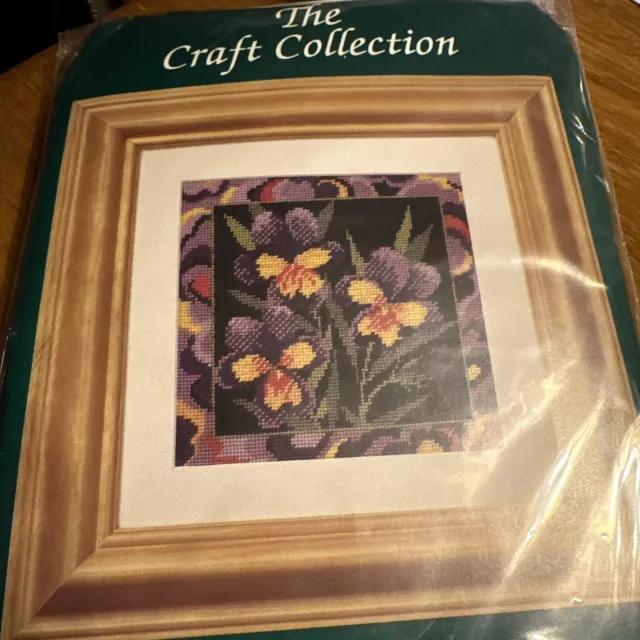 The Craft Collection Counted Cross Stitch Wool Kit Border Pansies