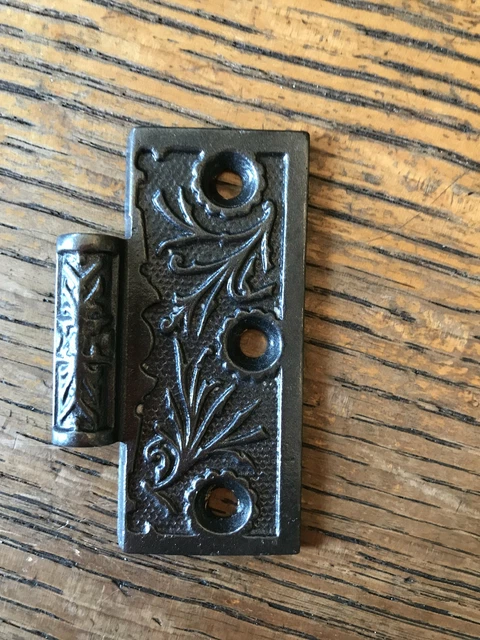 Antique Cast Iron Door Hinge, Left Half Only - 3" x 3"