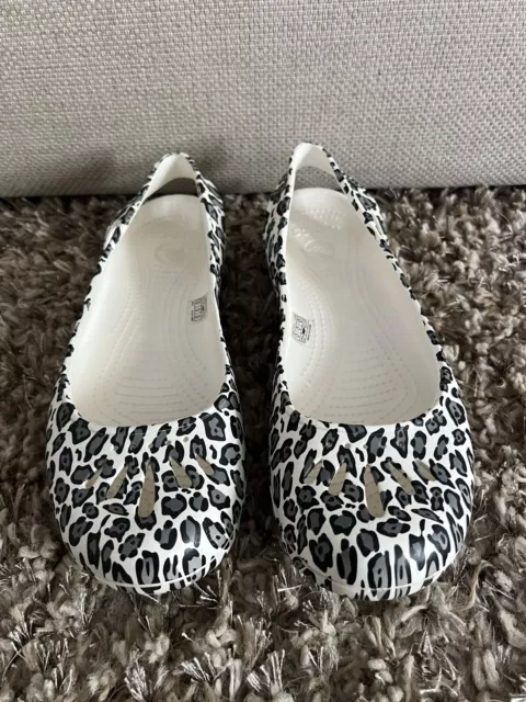 Crocs Women's Kadee Leopard Print Slingback Slip-On Ballet Flats  Size 11