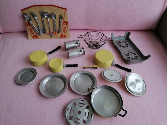 Coffret Dinette Métal Lithographié Poupée Jumeau - Steiner Bru - France 1920/40