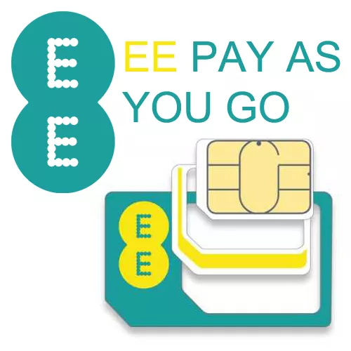 PAYG Pay As You Go EE numero di carta standard micro nano nano SIM per telefoni cellulari