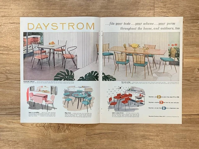 Magazine Ad* - 1955 - Daystrom Dining - Mid Century Modern - (two-pages)