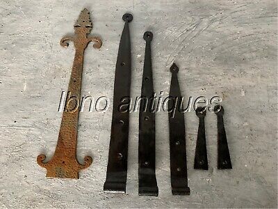 Lot Of Old New Orleans Strap Hinges / Mixed Lot / Samples / Large 18" Cast Brass
