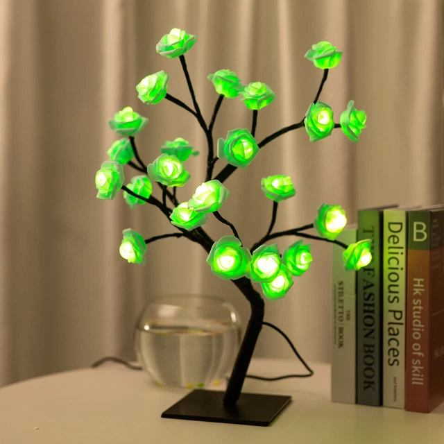 LED NIGHT LIGHT 5V USB Power Rose Tree Branch Flower Table Decorative