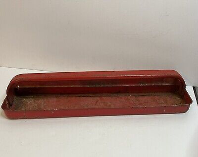 Antique Primitive Metal Tool Carrier Old Red Paint Tote Tray Organizer Planter