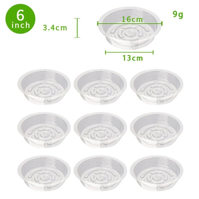 HIGH QUALITY CLEAR Plastic Flower Pot Drip Trays 1024pcs 6/8/10/12 Inch ...