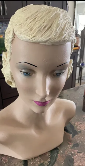 Beautiful 50’s Hand Painted “Jane” MANNEQUIN HEAD by Marge Crunkleton, 16  1/2”