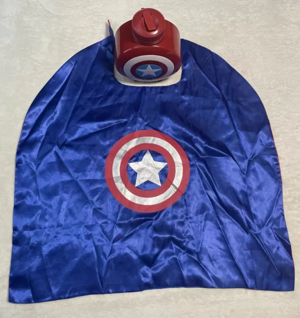 Halloween Costume Captain America Iron Man Reversible Cape, Shield Water Bottle
