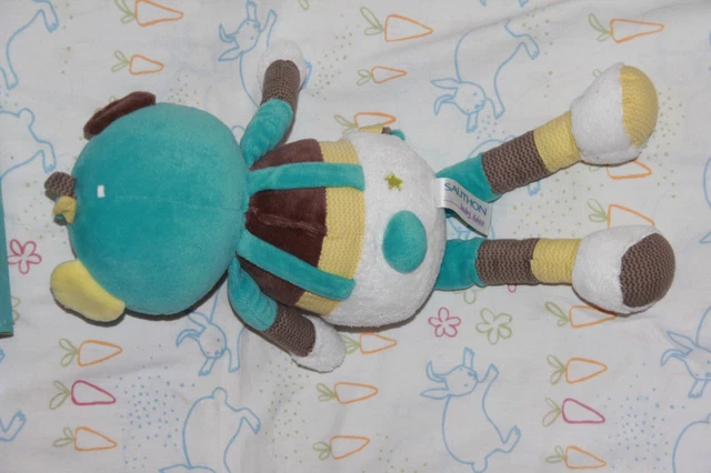 Doudou Sauthon Ours Paddy Bleu Marron Blanc Jaune 40 Cm 4
