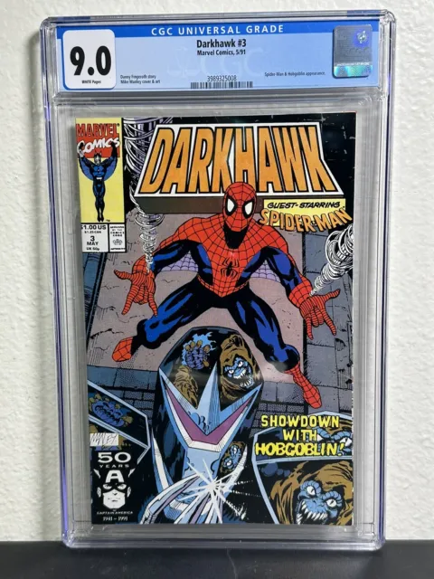 1991 Marvel Comics Darkhawk #3 CGC 9.0 Spider-man & Hobgoblin App Disney MCU