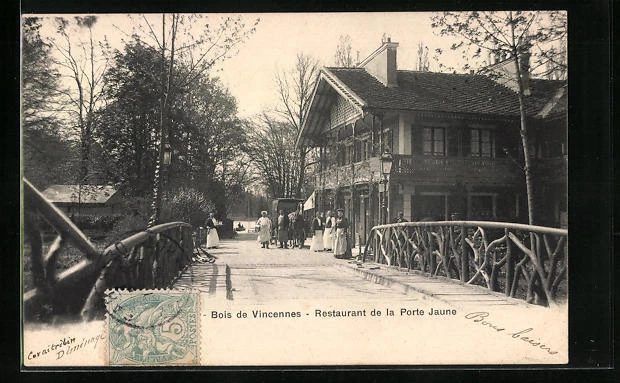 CPA Bois de Vincennes, Restaurant de la Porte Jaune 1906