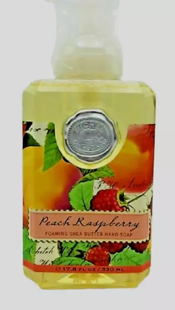 MICHEL DESIGN WORKS Foaming SHEA BUTTER Liquid HAND SOAP 17.8 OZ~Peach Raspberry