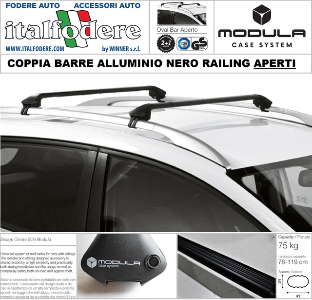 Barras de Techo MODULA Tronco Baca Citroen Berlingo Barandilla Abierto