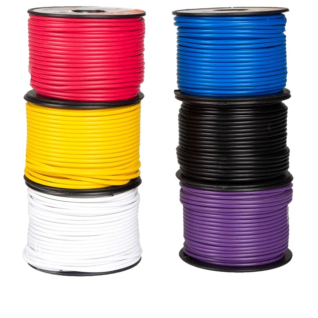 12 Gauge Primary Automotive Wire - 6 Roll Assortment Pack - 100 Ft of Copper ...