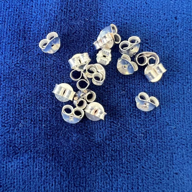 Genuine 925 Sterling Silver Earring Backs Clutches Ear Nuts Finding 10 pcs