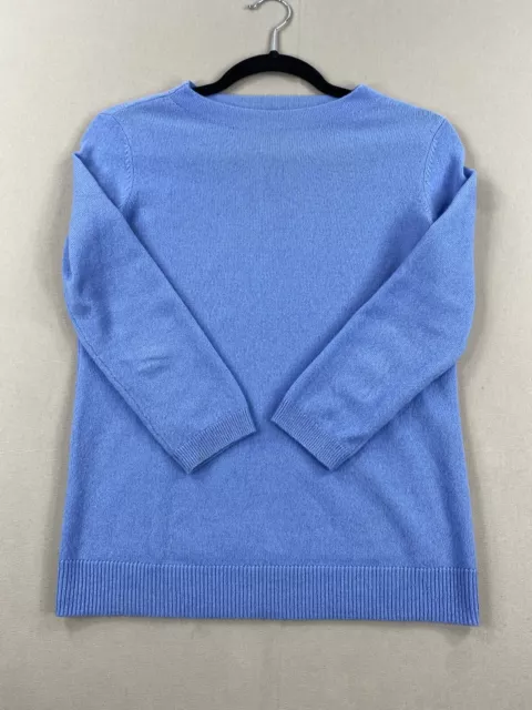 Talbots Sweater Womens XS Extra Small Blue All Cashmere Round Neck Long Sleeve