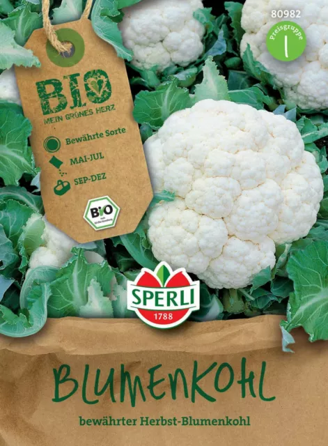 Bio Blumenkohl 'Flora Blanca' - Brassica oleracea, Winteranbau, Samen, 80982